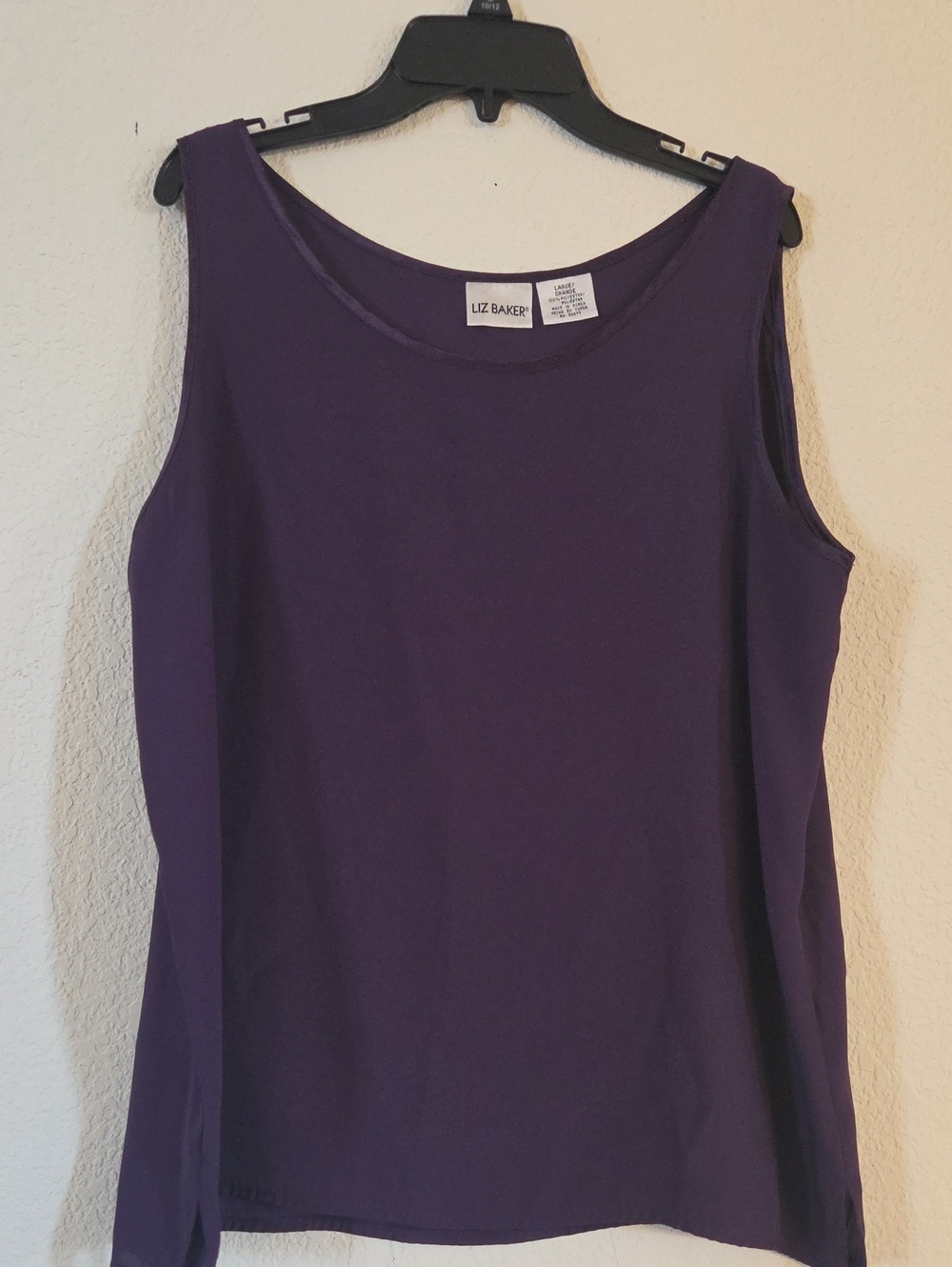 Liz Baker Purple Sleeveless Tank Top